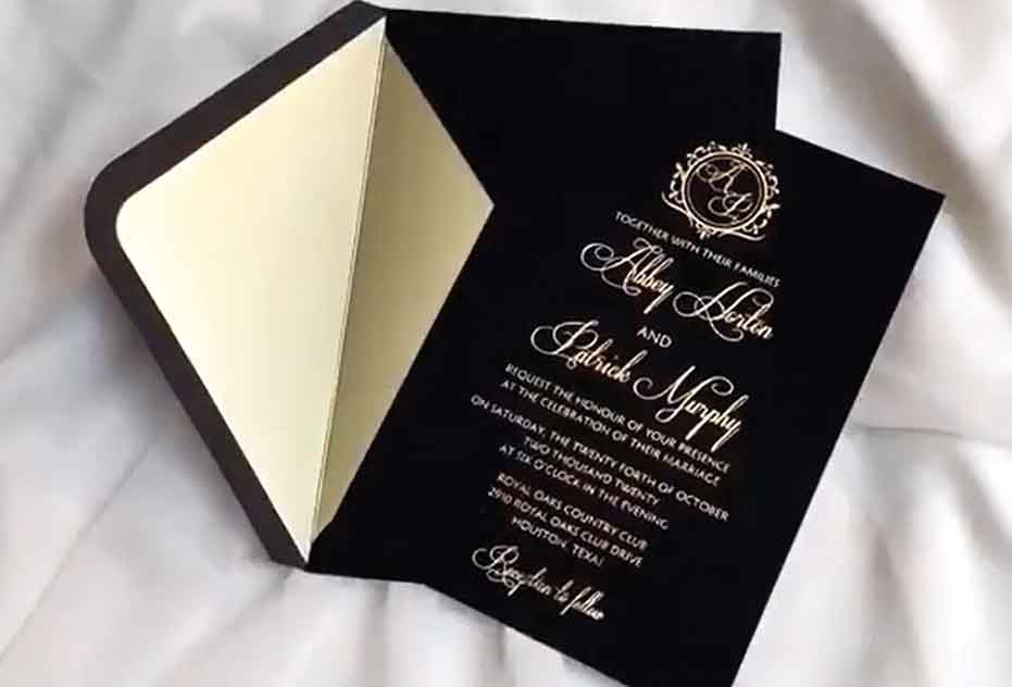 Black Velvet Wedding Invitation